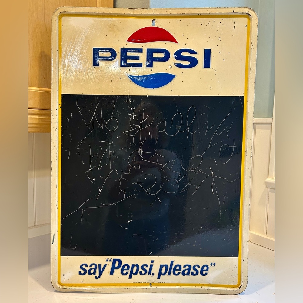 Vintage Pepsi '70 chalkboard menu sign